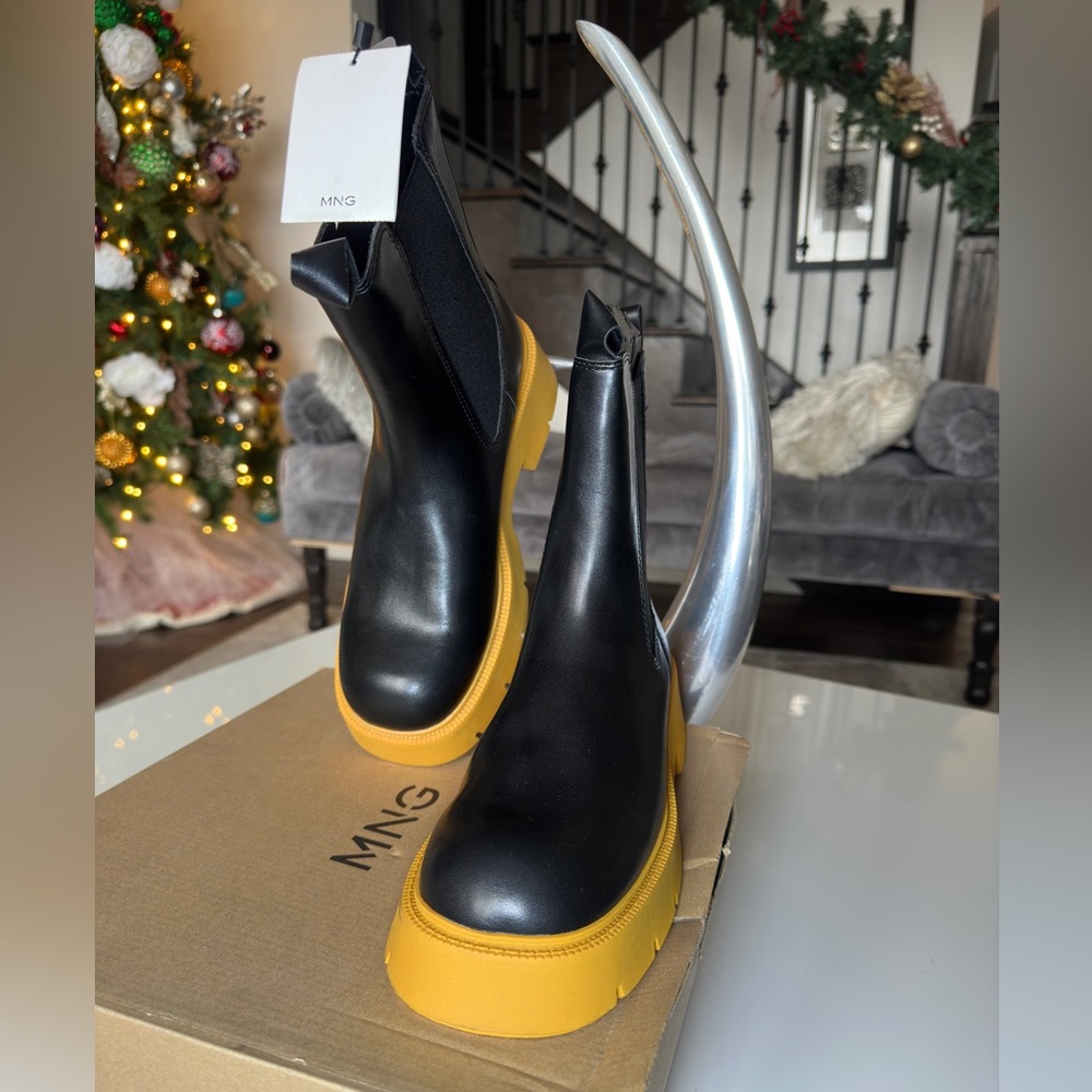 Mango ankle boots with chunky contrast sole